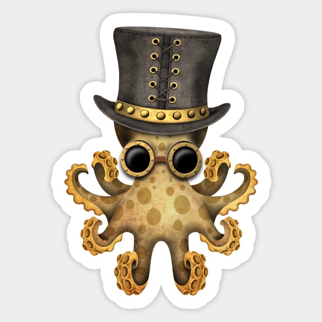 Steampunk Baby Octopus Sticker by jeffbartels